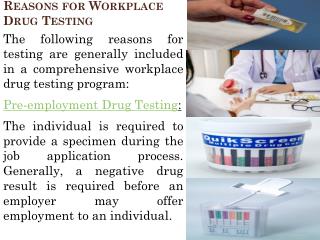 Reasons for Workplace Drug Testing