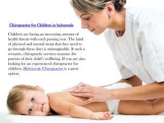 Chiropractor for Children in helensvale