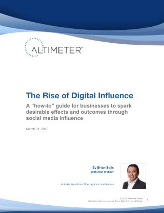 [Report] The Rise of Digital Influence, by Brian Solis