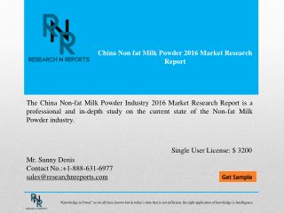 China non fat milk powder market Analysis & Trends
