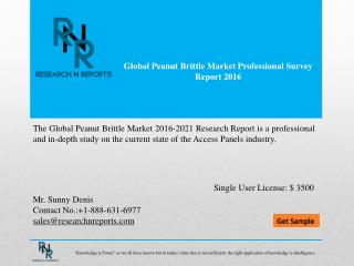 Peanut Brittle Market Analysis & Forecast