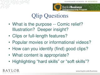 Qlip Questions
