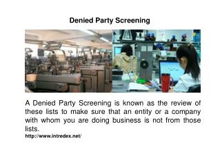 Denied Party Screening