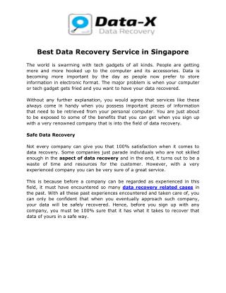 Best Data Recovery Service in Singapore