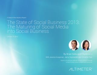 [Report] The State of Social Business 2013: The Maturing of Social Media into Social Business