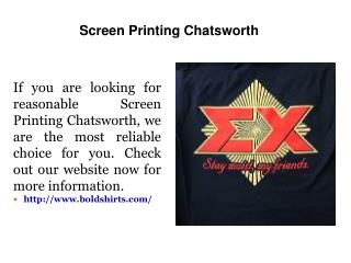 Screen Printing Chatsworth