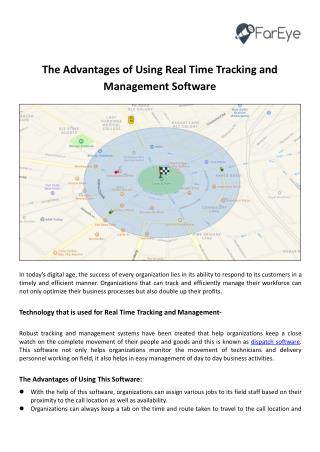 The Advantages of Using Real Time Tracking and Management Software