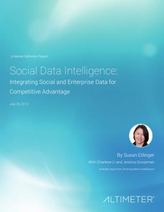 [Report] Social Data Intelligence, by Susan Etlinger