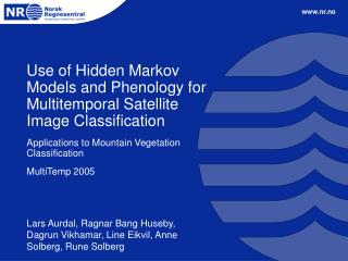 Use of Hidden Markov Models and Phenology for Multitemporal Satellite Image Classification