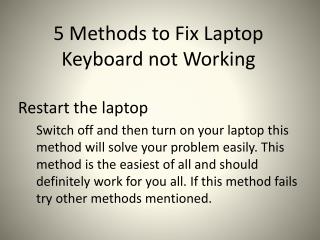 Fix Laptop keyboard not working