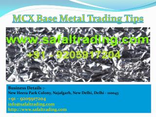 Mcx Base Metal Trading Tips
