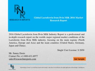 Global Lactoferrin from Bvin Milk Market Analysis (2016-2021)