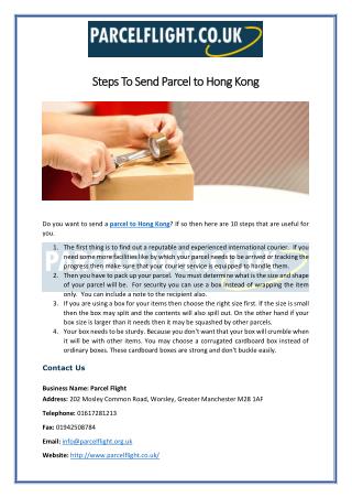 Steps To Send Parcel to Hong Kong