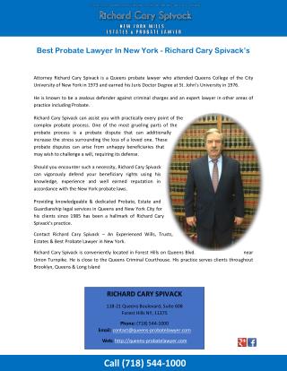 Best Probate Lawyer In New York - Richard Cary Spivack’s