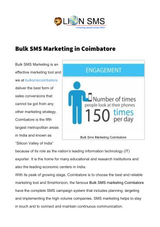 Bulk SMS Coimbatore Marketing SMS Coimbatore