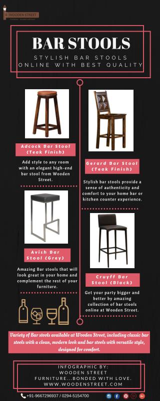 Bar Stools : Buy Stylish Bar Stools Online at Wooden Street