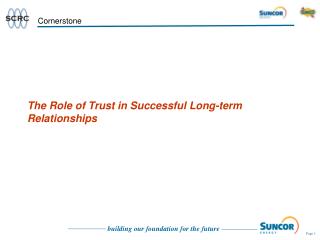 The Role of Trust in Successful Long-term Relationships