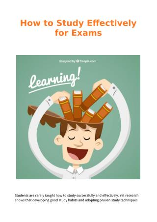 How to Study Effectively for Exams