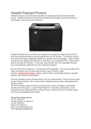 Hewlett Packard Printers