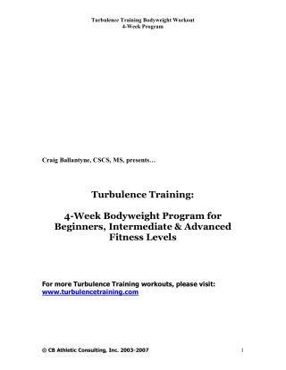 Turbulence Training: 4-Week Bodyweight Program