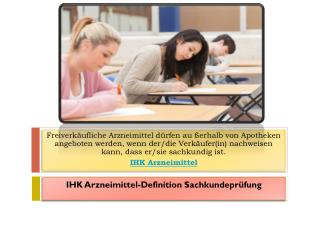 IHK Arzneimittel-Definition Sachkundeprüfung