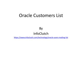 Oracle Customers List - InfoClutch