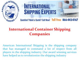 International Container Shipping Companies