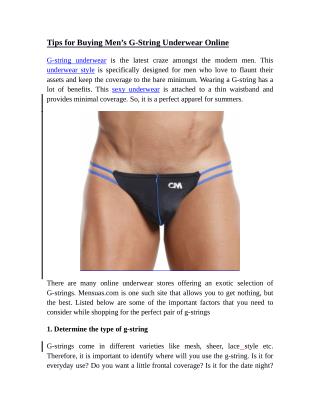 Tips for Buying Men’s G-String Underwear