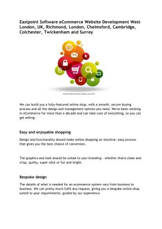 Eastpoint Software eCommerce Website Development West London, UK, Richmond, London, Chelmsford, Cambridge, Colchester, T