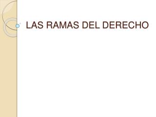 LAS RAMAS DEL DERECHO