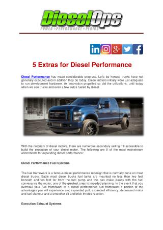 5 Extras for Diesel Performance