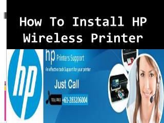 How To Install Hp Wireless Printer