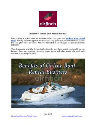 Benefits of Online Boat Rental Business