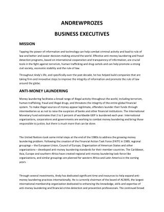 AndrewProzes Business Executive