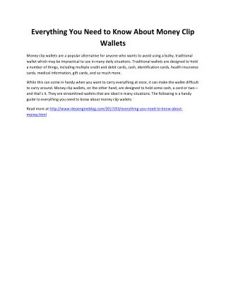 Everything You Need to Know About Money Clip Wallets