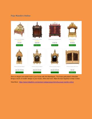 Puja Mandir Online