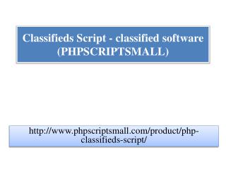 Classifieds Script - classified software (PHPSCRIPTSMALL)