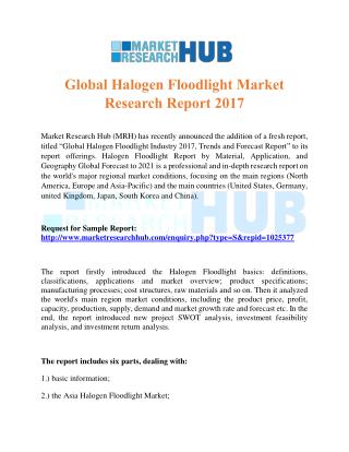 Global Halogen Floodlight Market Research Report 2017