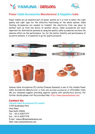 Power Cable Accessories Manufacturer & Suppliers India