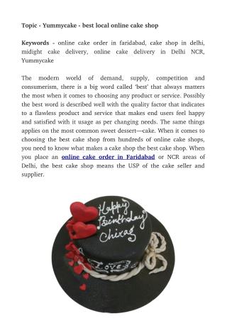 Yummycake - best local online cake shop