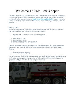 Welcome To Fred Lewis Septic