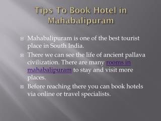 Tips to Book Hotel in Mahabalipuram