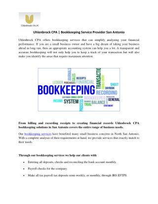 Bookkeeping Service Provider in San Antonio