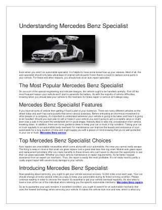 Mercedes Benz specialist