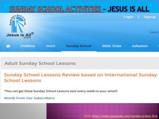 Sunday School Activities - Jesus Is All