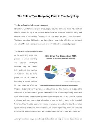 The Role of Tyre Recycling Plant in Tire Recycling