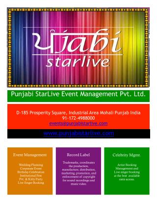 Punjabi Starlive - Event management company chandigarh