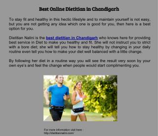 Best Online Dietitian in Chandigarh
