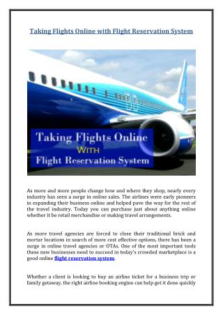 Taking Flights Online with Flight Reservation System