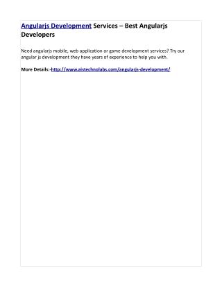 Angularjs Development Services - Best Angularjs Developers